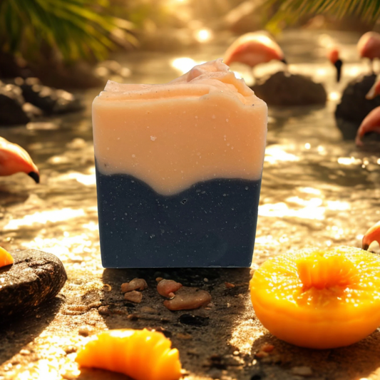 Flamingo Eclipse – Mango Papaya Activated Charcoal Handmade Soap