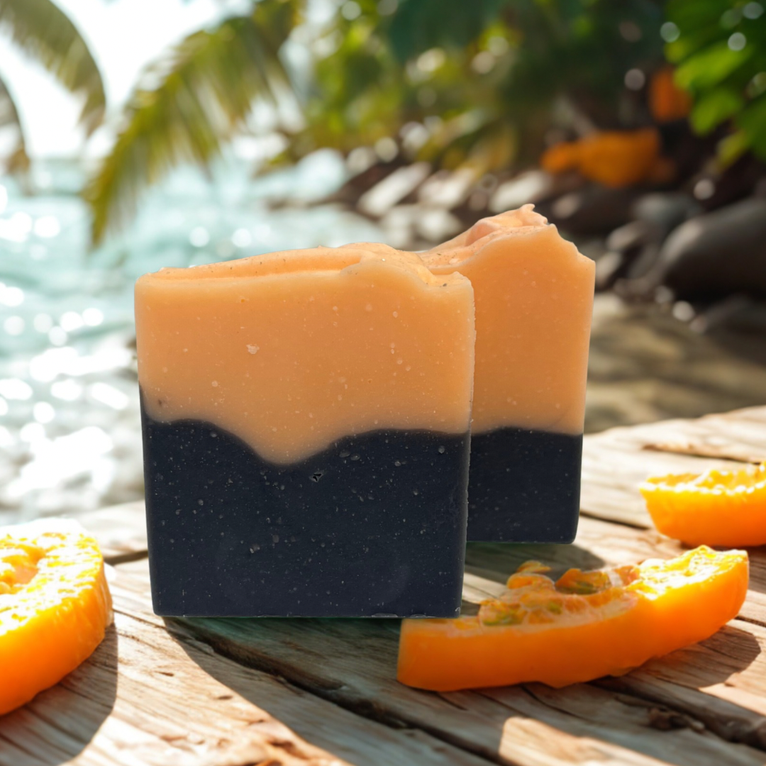 Flamingo Eclipse – Mango Papaya Activated Charcoal Handmade Soap