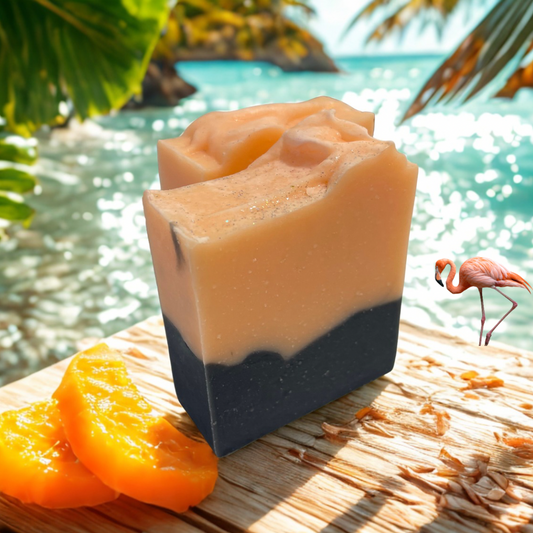 Flamingo Eclipse – Mango Papaya Activated Charcoal Handmade Soap